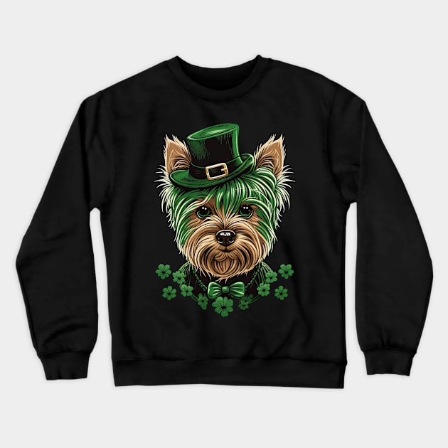 Yorkshire Terrier St. Patrick's Day Crewneck Sweatshirt by JayD World